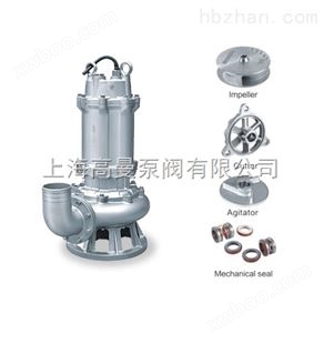 WQ（D）-SJY系列全不锈钢搅匀污水污物潜水电泵（国标法兰）（酸洗原色）