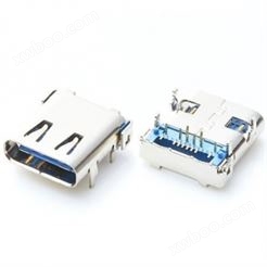USB Type-C 母座 连接器 板上 90度 16PIN 前插后贴四脚后盖有缺口 L=9.87板端接口