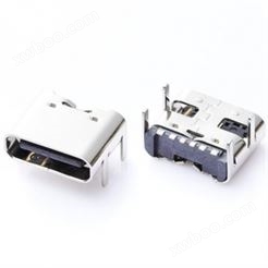 USB Type-C 母座 连接器  板上 90度 6PIN 单排 四脚脚距3.8脚长2.0 L=6.8
