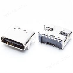 USB Type-C 母座 连接器  板上 90度 6PIN单排全贴四脚 距3.8脚长1.0 L=6.8