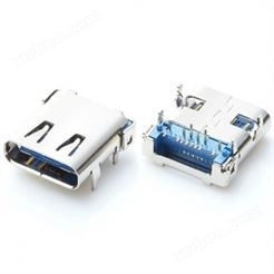 USB Type-C 母座 连接器 板上 90度 16PIN 前插后贴四脚 L=9.87板端接口